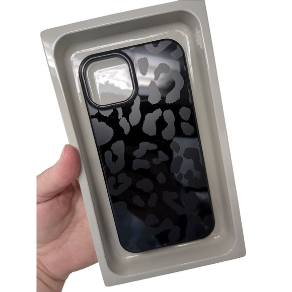 heyday Apple iPhone 13‎ Case Antimicrobial Black Leopard Print Phone Case - Picture 3 of 6